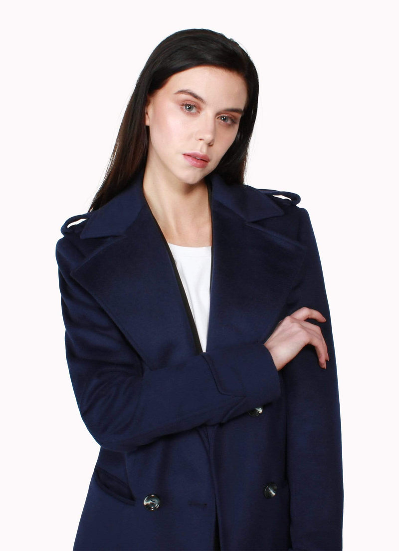 Navy Cashmere Overcoat